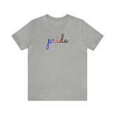 Polyamory Pride T-Shirt: Flowing Cursive 'Pride' in Gradient Hues